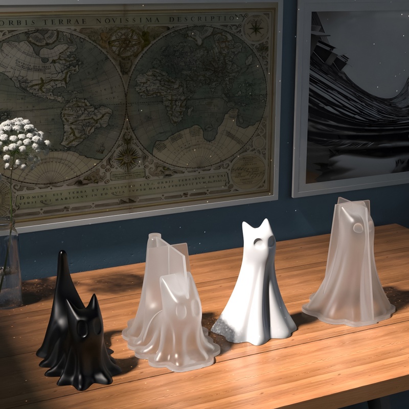 Ghost Cat ฮาโลวีนเดสก์ท็อปเครื - Candle Making Equipment บทวิจารณ์และราคา