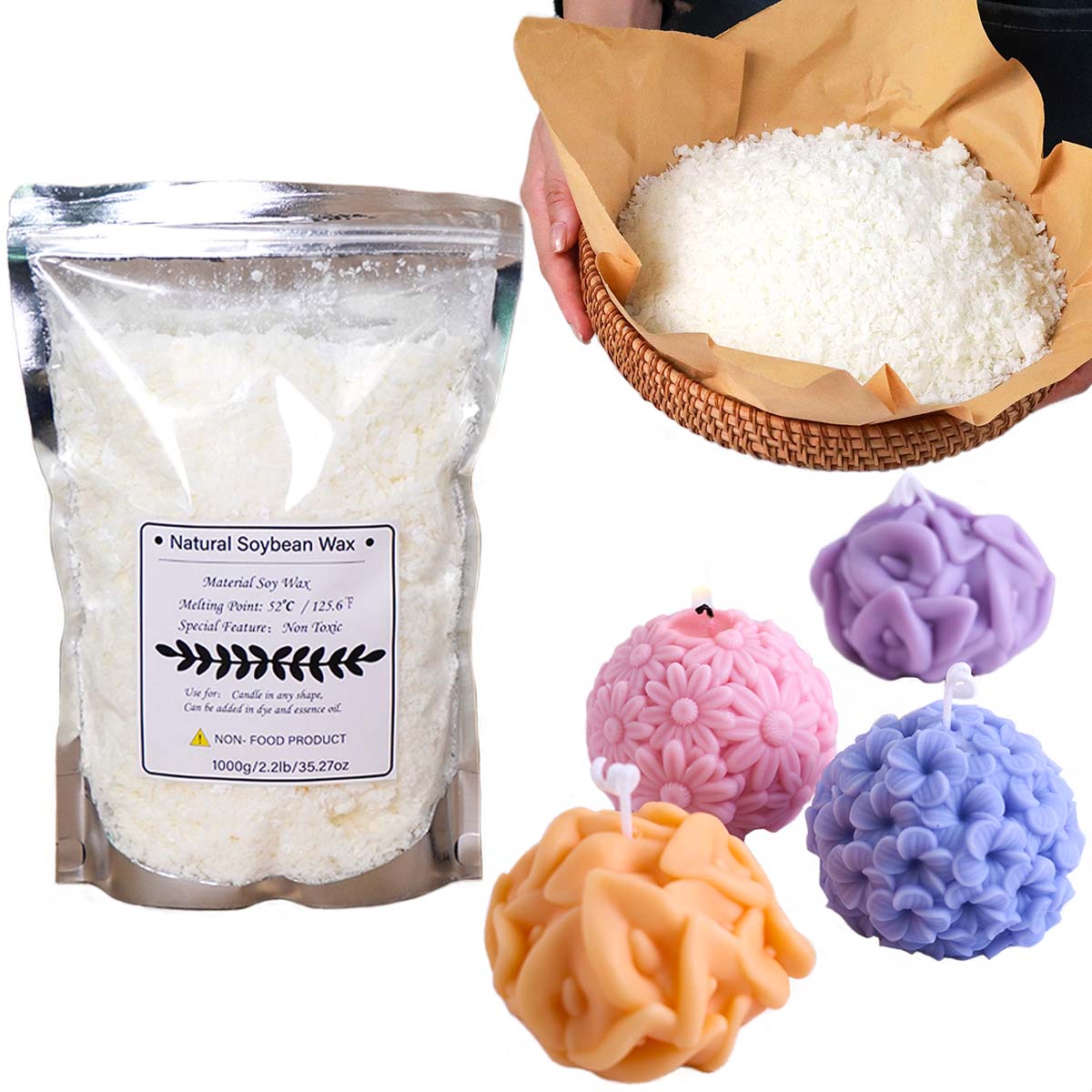 100/250/500/1000g ขี้ผึ้งถั่วเ - Candle Making Kit บทวิจารณ์และราคา