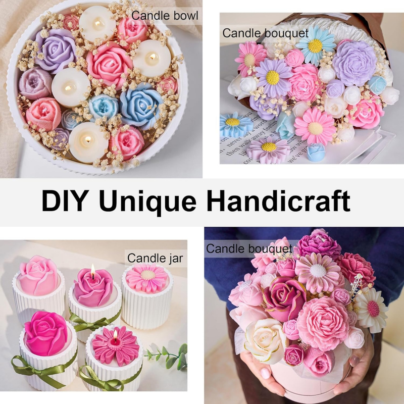 ชุดแม่พิมพ์เทียนรูปดอกไม้ 5 ชิ - Candle Making Kit บทวิจารณ์และราคา